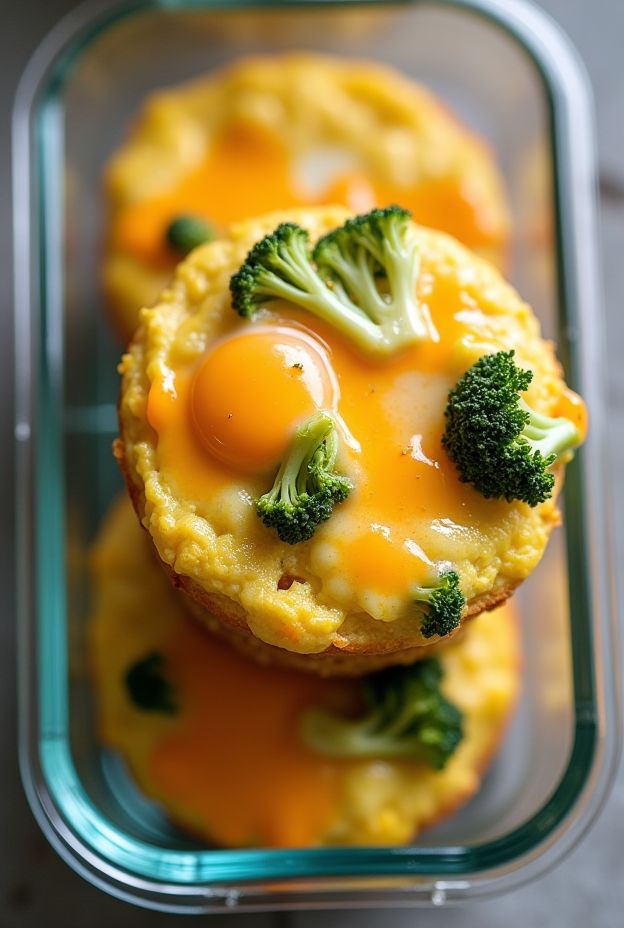 Baked Broccoli & Cheddar Egg Muffins, a healthy and delicious breakfast option.