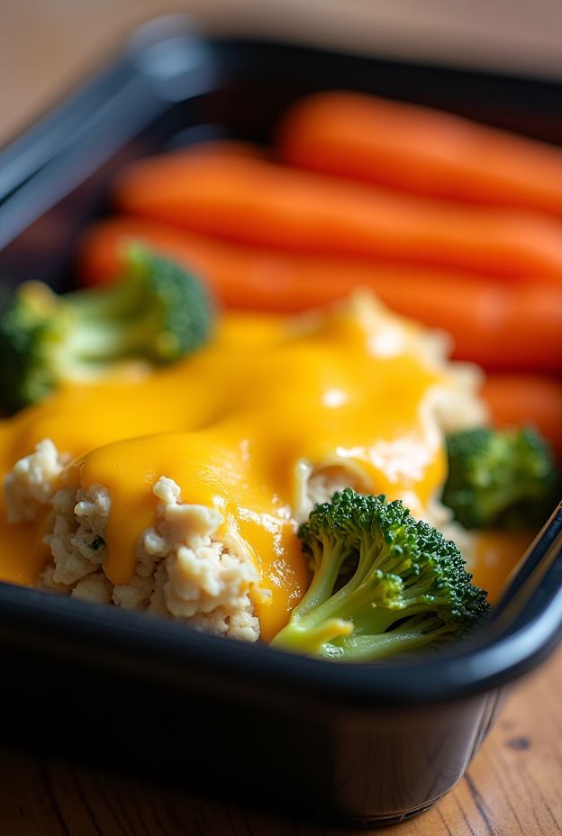 Cheesy Broccoli Chicken Casserole with tender chicken, broccoli, and melted cheese, perfect for meal prep.