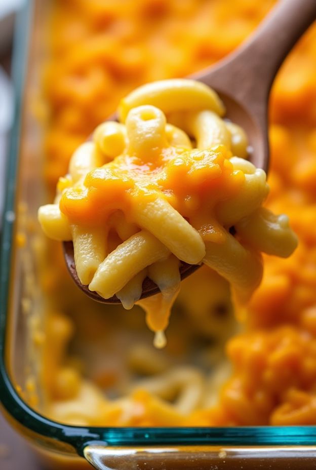 A creamy Hidden Veggie Mac Bake made with macaroni, cheese, and puréed butternut squash for a nutritious twist.