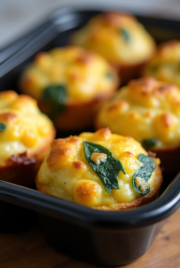 Keto Egg Muffins with Cheese & Spinach provide a nutritious breakfast or snack option for health-conscious individuals.