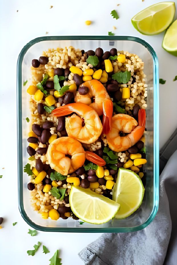 Shrimp black bean burrito bowls