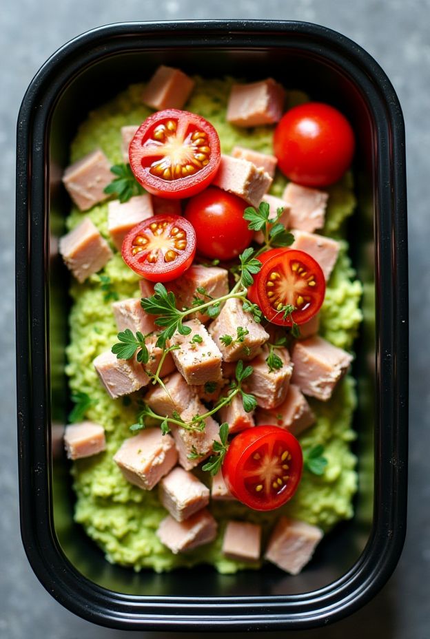 Quick and nutritious 5-Minute Tuna Avocado Bowls with fresh ingredients and vibrant colors.