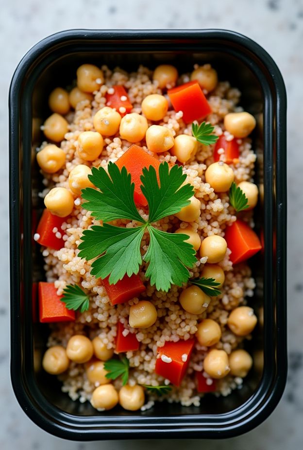 Nutty Bulgur Wheat Pilaf with Chickpeas and Vegetables, a nutritious and easy meal prep recipe.