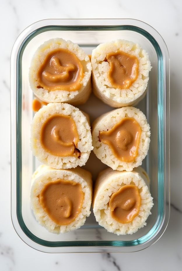 Easy Peanut Butter Banana Sushi with whole wheat tortillas, filled with peanut butter and banana, perfect for snack time.